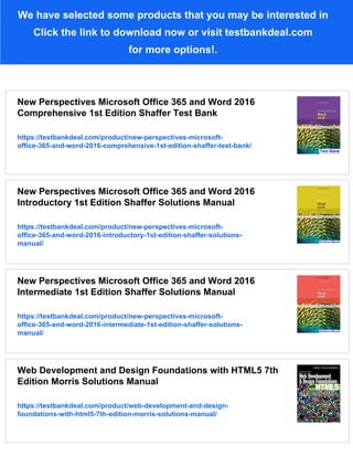 New Perspectives Microsoft Office 365 and Word 2016 Comprehensive 1st ...