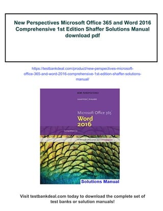 New Perspectives Microsoft Office 365 and Word 2016 Comprehensive 1st ...