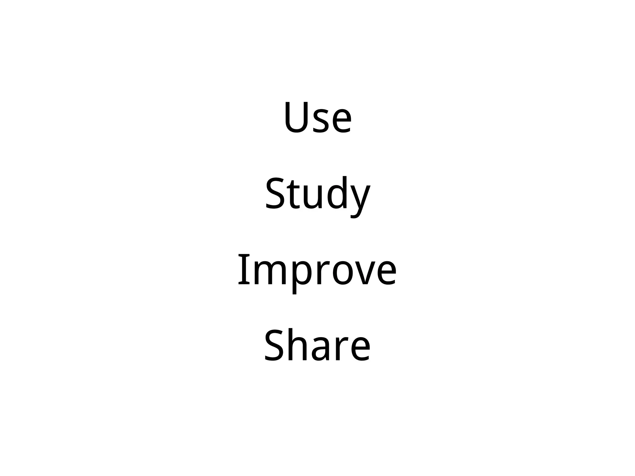 Use
Study
Improve
Share
 