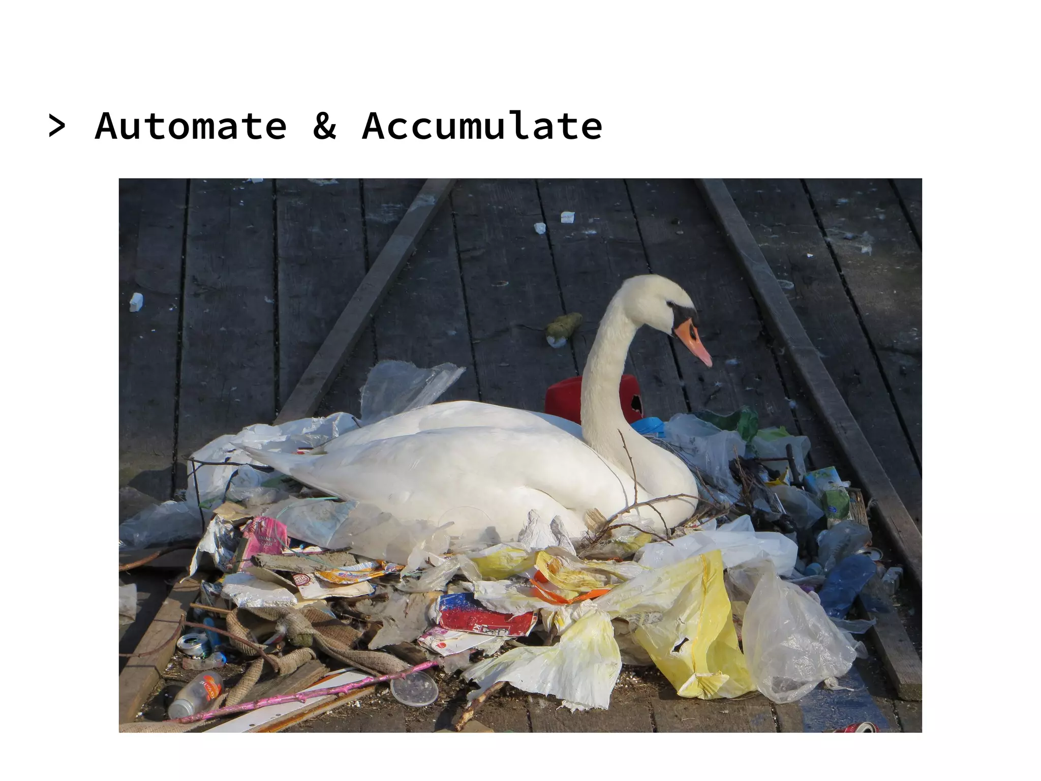 > Automate & Accumulate
 