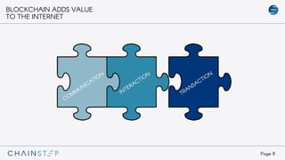 Page 8
BLOCKCHAIN ADDS VALUE
TO THE INTERNET
 