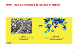 8
Whim – from car ownership to Freedom of Mobility
 