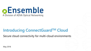 Introducing ConnectGuardTM Cloud
May 2018
Secure cloud connectivity for multi-cloud environments
 