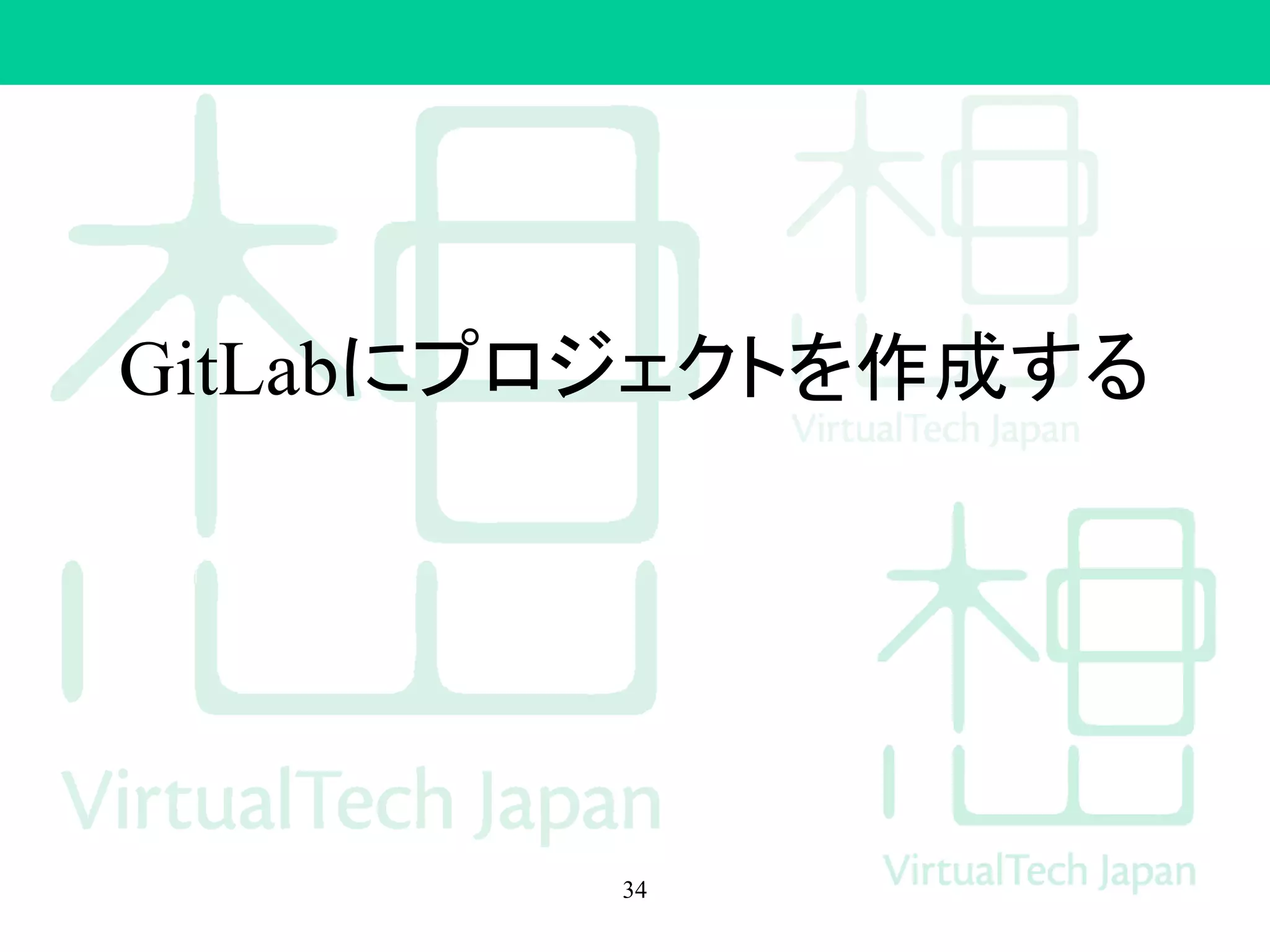 GitLabにプロジェクトを作成する
34
 