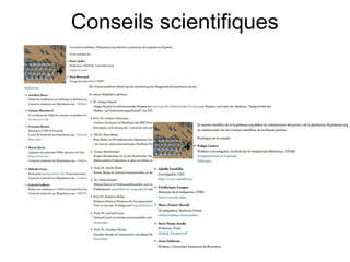 Conseils scientifiques
 