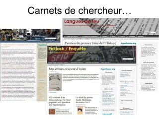 Carnets de chercheur…
 