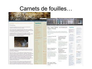 Carnets de fouilles…
 