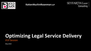 Optimizing Legal Service Delivery
IFLP Session
May 2018
 
