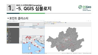 1.
 포인트 클러스터
QGIS 3.0 변경사항(Changelog)
-5. QGIS 심볼로지
 
