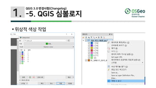 1.
 위상적 색상 작업
QGIS 3.0 변경사항(Changelog)
-5. QGIS 심볼로지
 