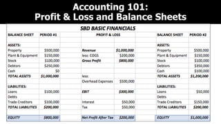 Accounting 101:
Profit & Loss and Balance Sheets
 