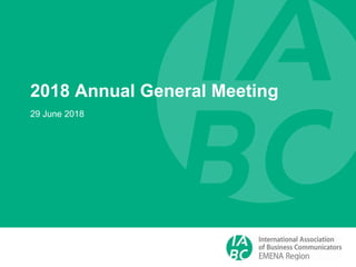 2018 Annual General Meeting
29 June 2018
 