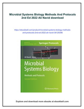 Microbial Systems Biology Methods And Protocols 2nd Ed 2022 Ali Navid | PDF