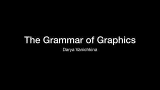 The Grammar of Graphics
Darya Vanichkina
 