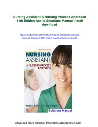 Nursing Process Handbook.pdf Nursing Assistant A Nursing Process Approach 11th Edition Acello ...