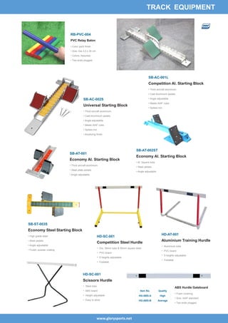 Glory Sports catalog track and field equipment PDF