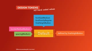   DESIGN TOKENS 
@BennoLoewenberg (aft. Jina Anne)
NO hard coded values
 