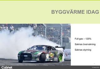 11
© Cabnet 2018
BYGGVÄRME IDAG
Full gas – 120%
Saknas övervakning
Saknas styrning
 