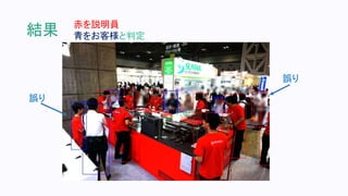 結果 赤を説明員
青をお客様と判定
誤り
誤り
 