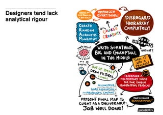 Designers tend lack
analytical rigour
 