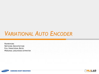 VARIATIONAL AUTO ENCODER
 