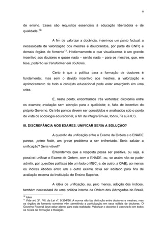 ENADE e EXAME DE ORDEM