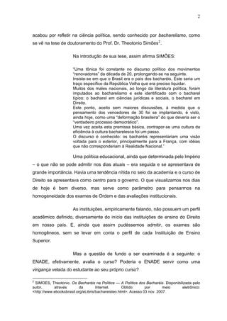 ENADE e EXAME DE ORDEM