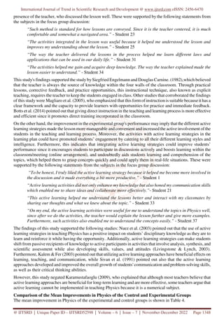 Effects of Active Learning Strategies in Teaching Physics | PDF