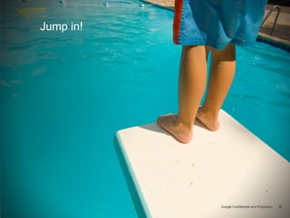 Jump in!

Google Confidential and Proprietary
Google Confidential and Proprietary

38 Google confidential

38
38

 