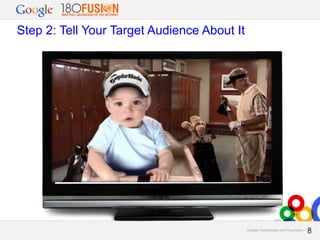 Step 2: Tell Your Target Audience About It

Google Confidential and Proprietary

8
8

 