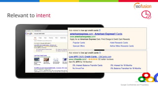 Google Confidential and Proprietary
Relevant to intent
 