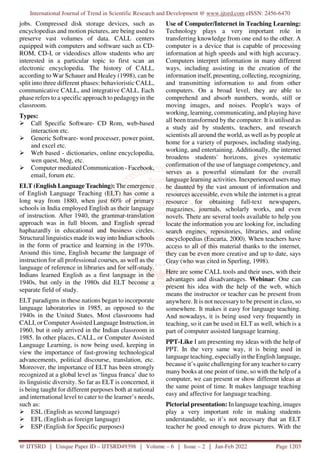Using Computer Assisted Language Learning for English Language Teaching ...
