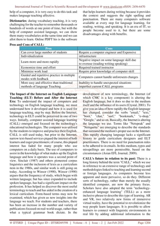 Using Computer Assisted Language Learning for English Language Teaching ...
