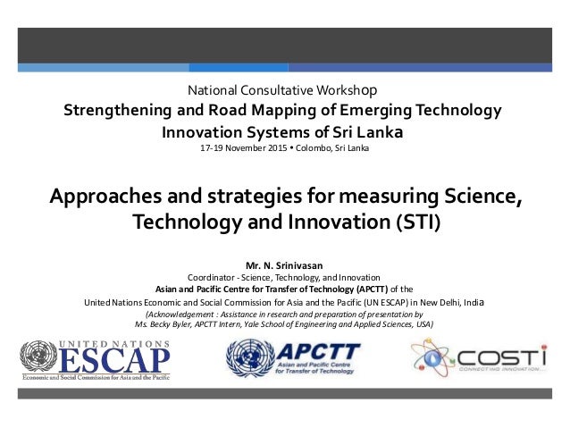 Approaches And Strategies For Measuring Sti Mr Mr N Srinivasan Approaches And Strategies For Measuring Sti Mr Mr N Srinivasan