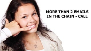 MORE THAN 2 EMAILS
IN THE CHAIN - CALL
 