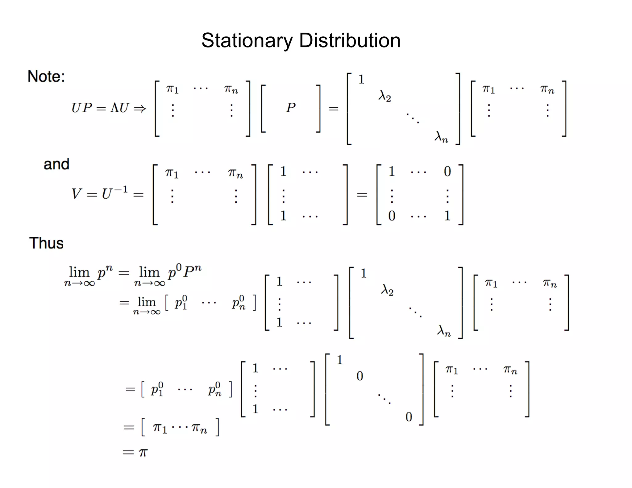 Stationary Distribution
 