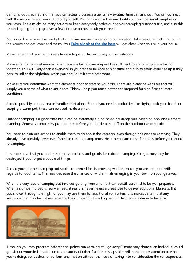 Outdoor Camping Suggestions That Is Perfect For Any Season