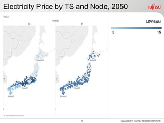 Electricity Price by TS and Node, 2050
Copyright 2018 FUJITSU RESEACH INSTITUTE16
(JPY/kWh)
5 15
 