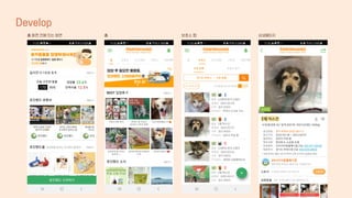 홈 화면 전에 뜨는 화면 홈 보호소 탭 상세페이지
Develop
 