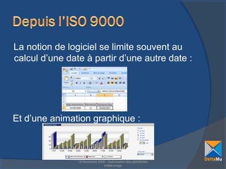 La notion de logiciel se limite souvent au 
calcul d’une date à partir d’une autre date :

Et d’une animation graphique :

18 Novembre 2008 - Optimisation des périodicités 
d'étalonnage

 