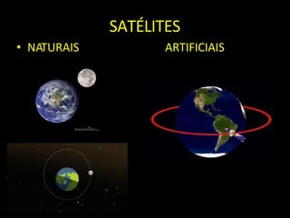 • NATURAIS
SATÉLITES
ARTIFICIAIS
 