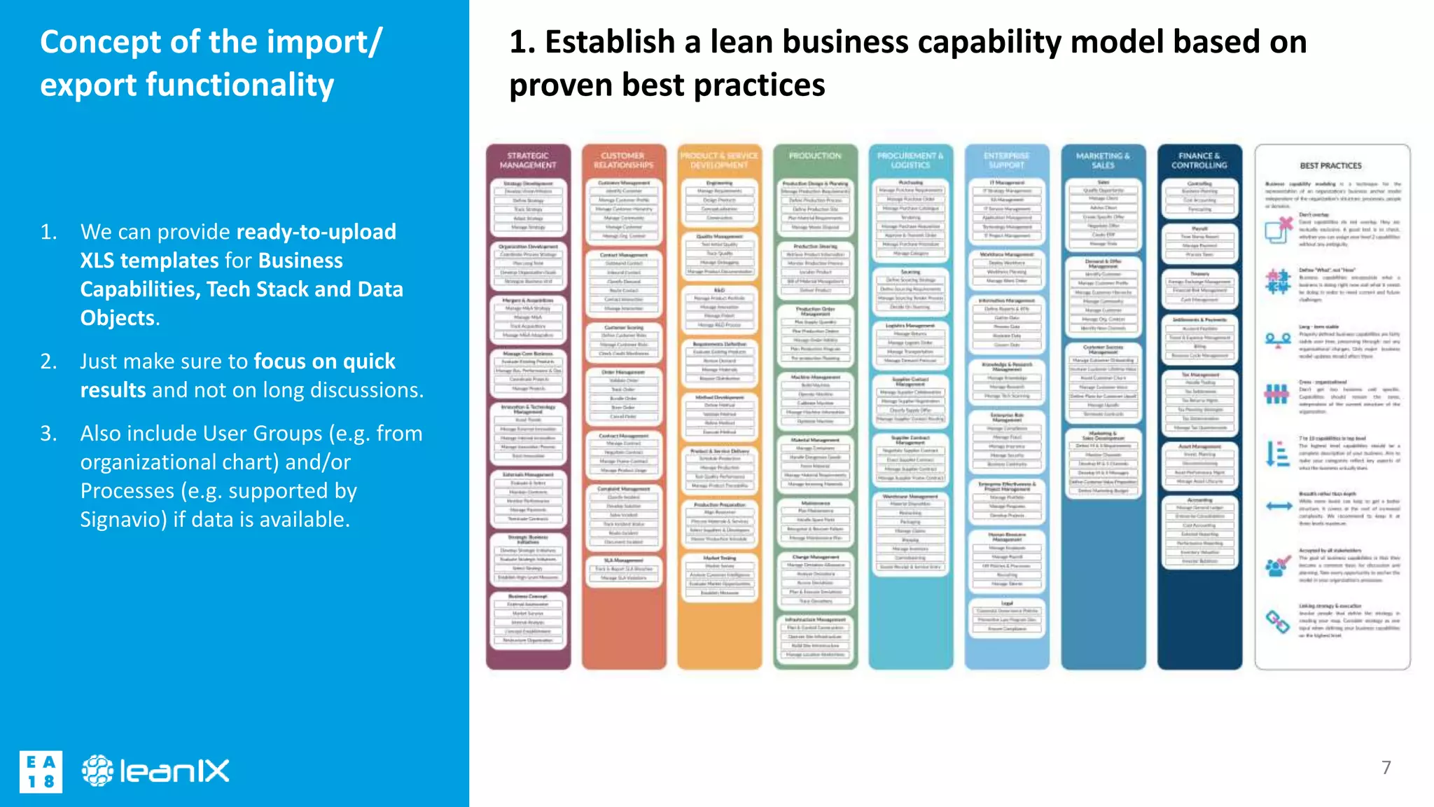 LeanIX Inventory: Import & Export | PPTX