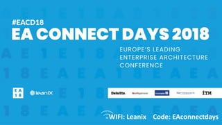 WIFI: Leanix Code: EAconnectdays
 