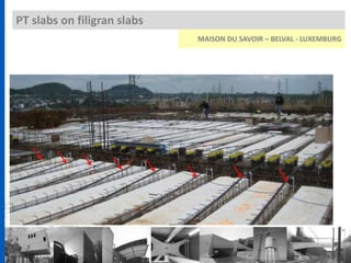 PT slabs on filigran slabs
MAISON DU SAVOIR – BELVAL - LUXEMBURG
 