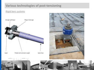 Rigid bars systems
Various technologies of post-tensioning
 