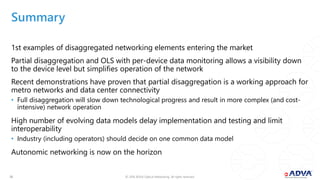 Disaggregation, automation and autonomy in optical networking | PDF
