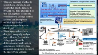 Fig: Distribution and automation system for electric power companies
• This new resilient grid has to
resist shock (durabi...