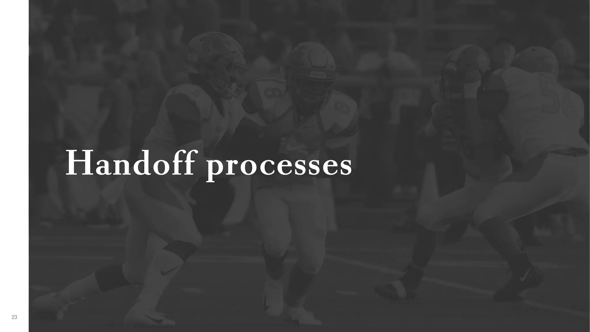 Handoff processes
 