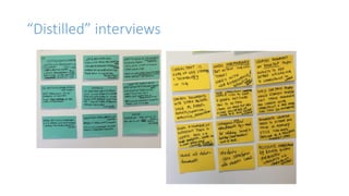 “Distilled” interviews
 