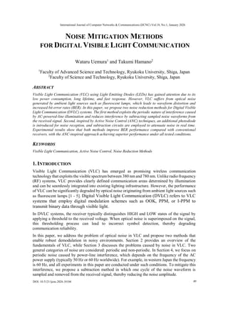 NOISE MITIGATION METHODS FOR DIGITAL VISIBLE LIGHT COMMUNICATION | PDF